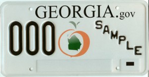Georgia car tag